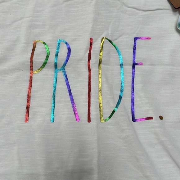 Rae Dunn Rainbow Pride Shirt with Tie Dye Scrunchie NWT Size M - Picture 3 of 11